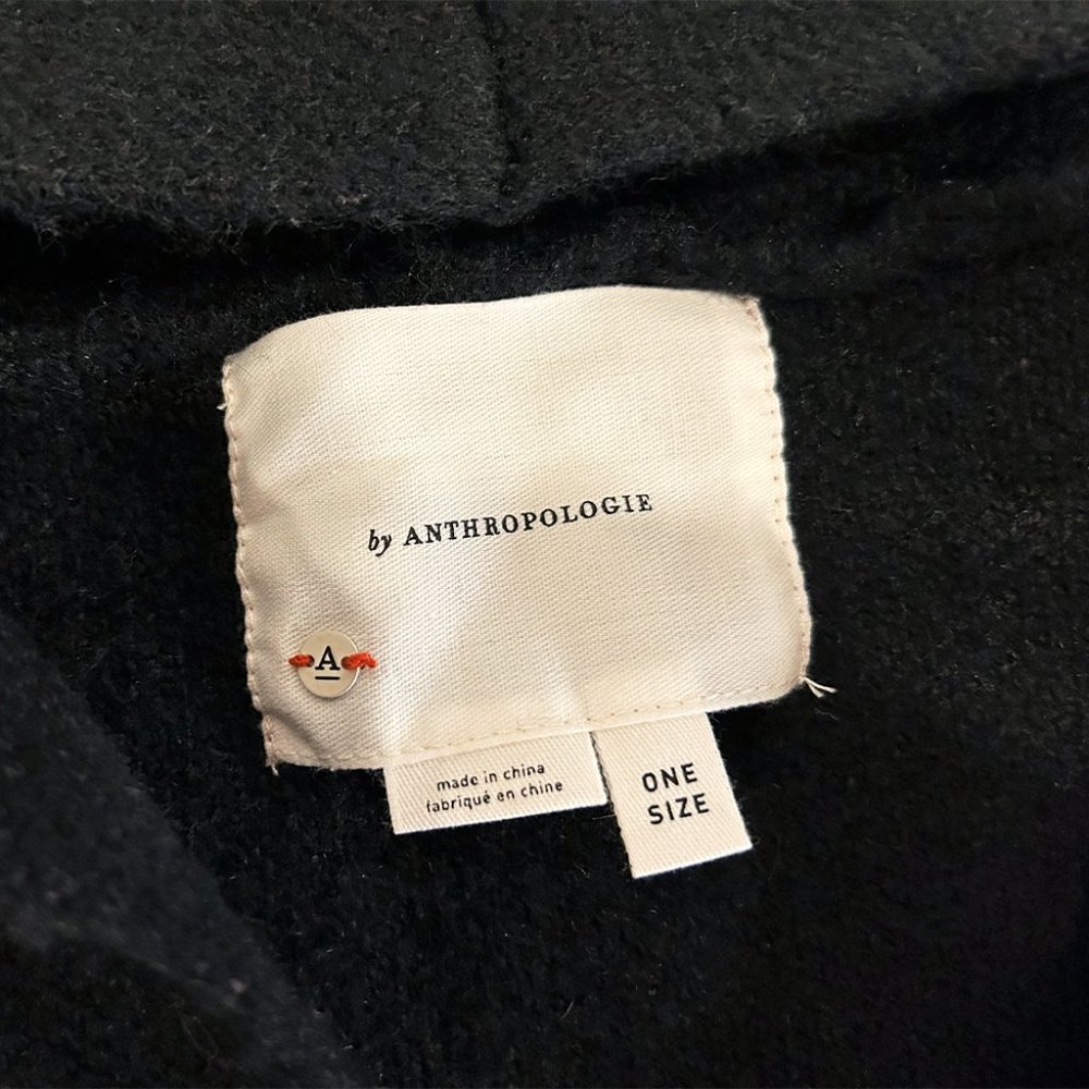 Anthropologie Hoodie Cardigan Black Sweater - Picture 4 of 5